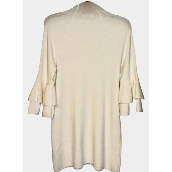 Anthropologie Claudette Dress Ruffled 3/4 Sleeves Tunic White Sz. XS - Picture 3 of 11